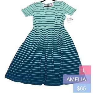 LuLaRoe Amelia Dress Ombré Dipped Large